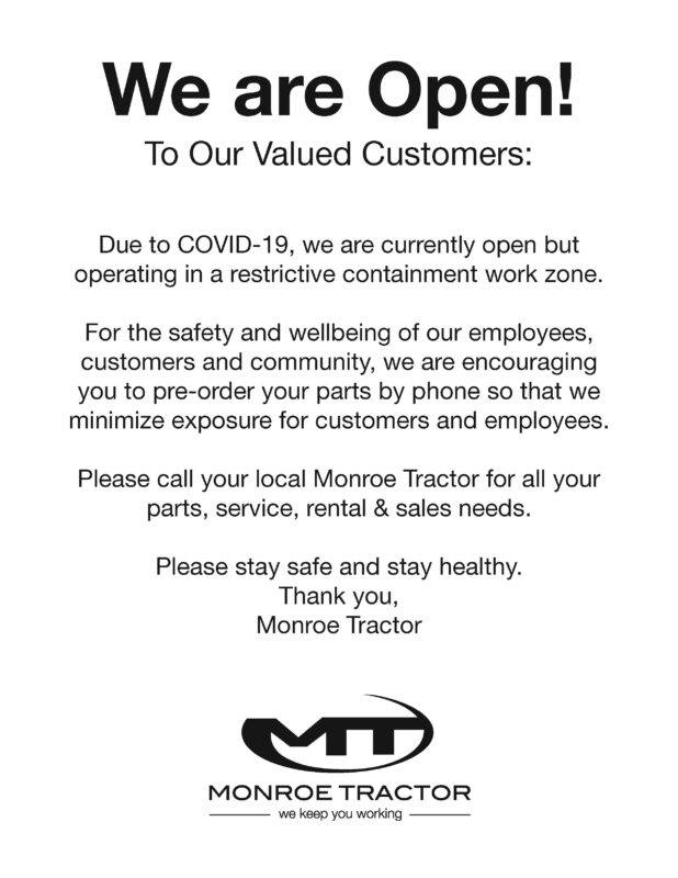 COVID19 Agriculture & Construction Equipment, Parts, Service